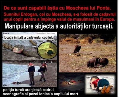 Turcii și odioasa manipulare pro refugiați ISIS - tehnica copiluțului mort...