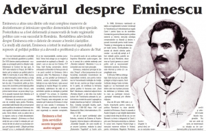 Ziaristul Eminescu despre Romania, ca o prada
