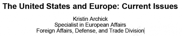 The United States and Europe: Current Issues 