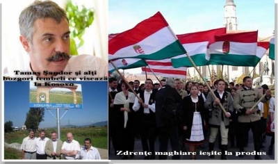 Colonistii secui din Ardeal batjocoresc drapelul Romaniei 