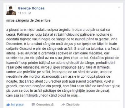 miros s&acirc;ngeriu de Decembre
